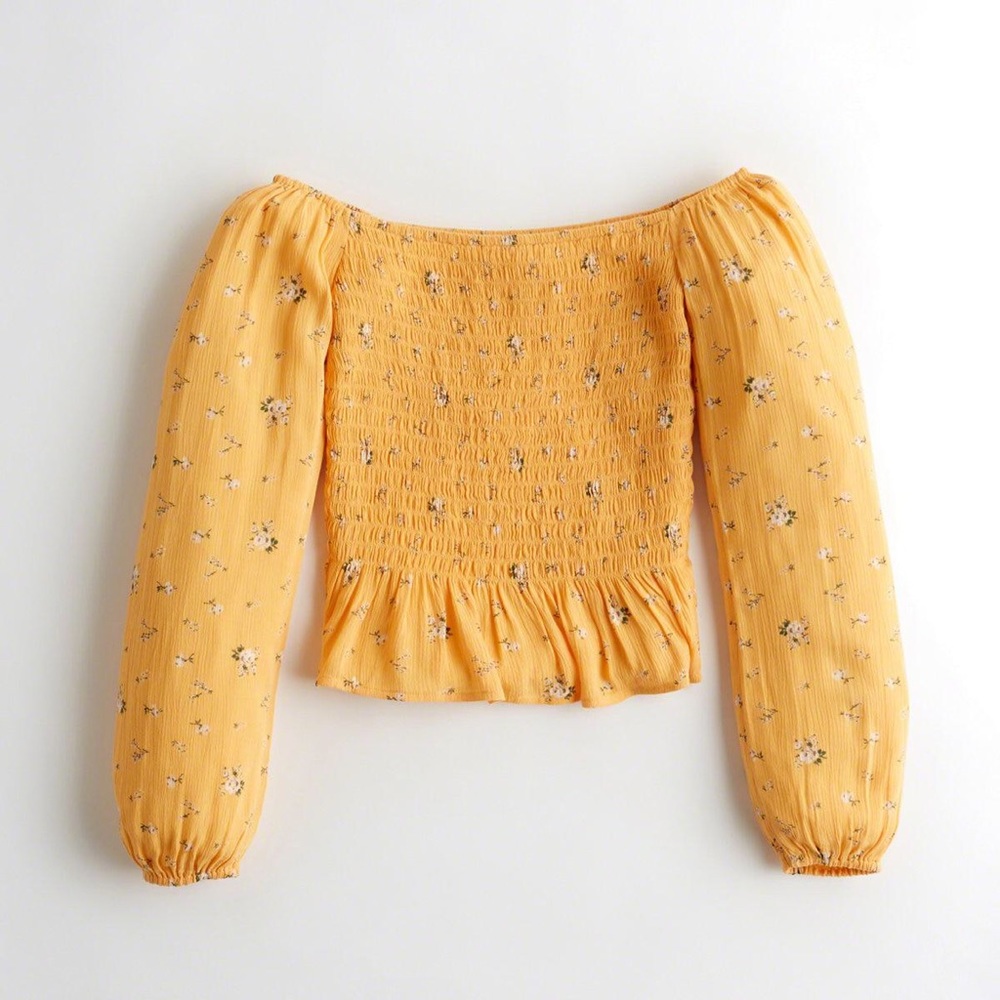 Hollister Off the Shoulder Smocked Top
